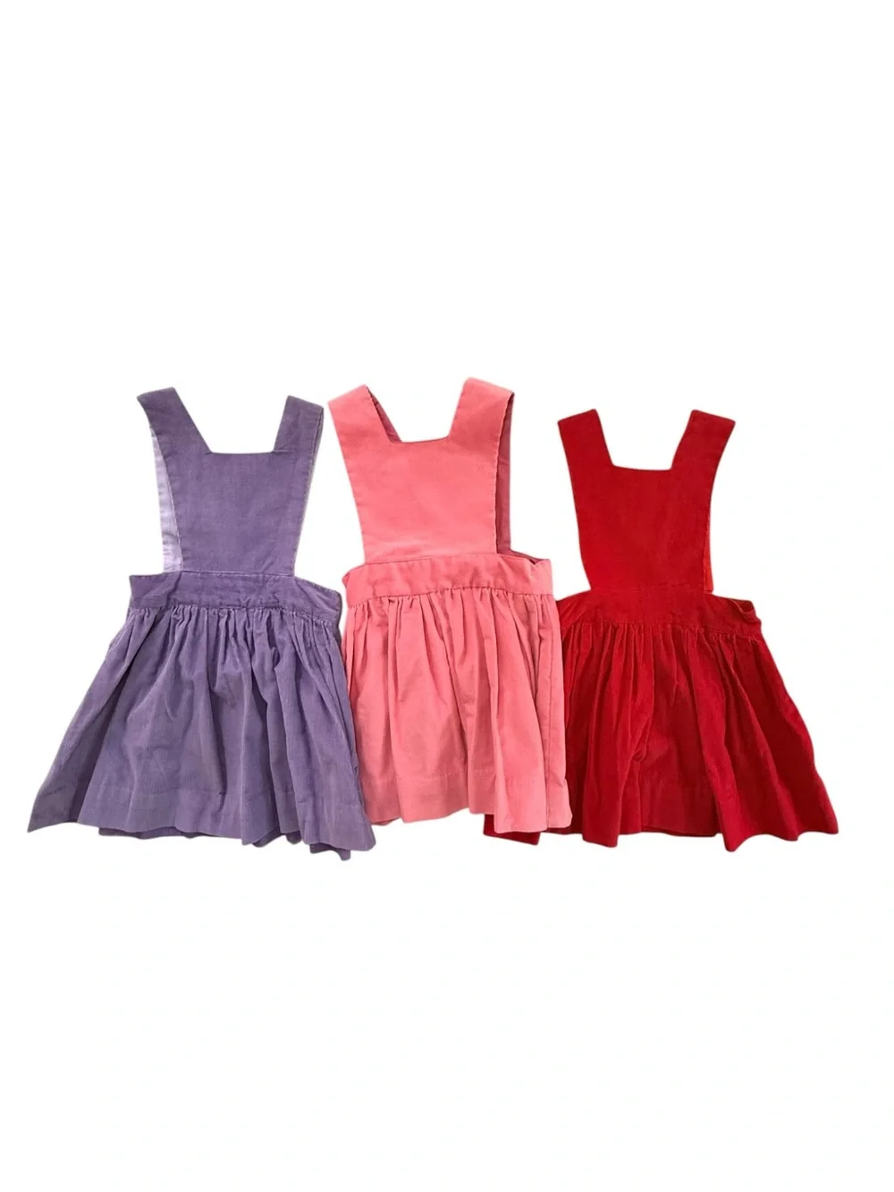 Girls Corduroy Pinafore Dresses Set of 3 - Red, Pink, Purple No Size Mini Boden
